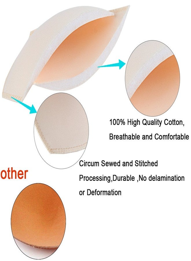 SERMICLE Bra Pad Inserts 4 Pairs, Bra Pads Sewn Padded for Sports Bra A/B or C/D,D/E Cup Beige or Black, White Optional (D/E Cup, Black) - Image 3